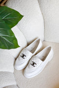 Chanel  Women's Loafers |  22P White Quilted Flap Turnlock