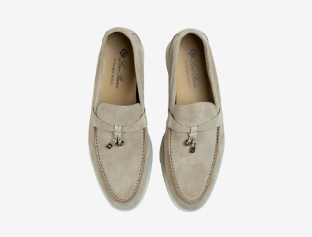 Loro Piana Women's Loafers |Summer Charms Walk In Sandstone Suede