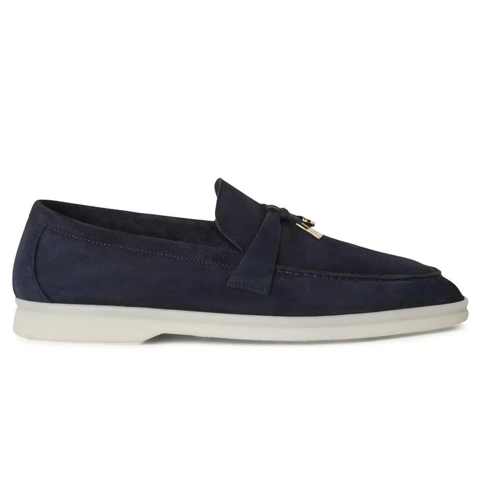 Loro Piana Loafers | Summer Charms Suede Argo Blue Melange