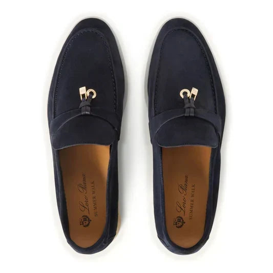 Loro Piana Loafers | Summer Charms Suede Argo Blue Melange