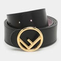 Fendi Belt | Black Leather F Logo Round