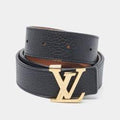 Louis Vuitton Belt | Black/brown Leather Lv Initiales Reversible