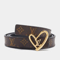 Louis Vuitton Belt | Monogram Canvas Fall in Love Heart Reversible Bronw/black