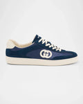 Gucci G75 Canvas and Suede T-Toe Low-Top Sneakers
