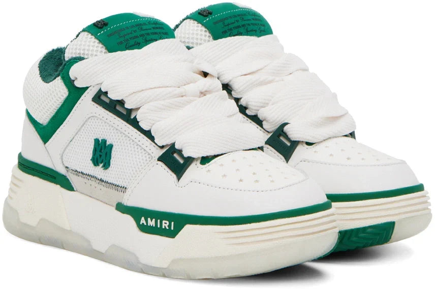AMIRI White & Green MA-1 Sneakers