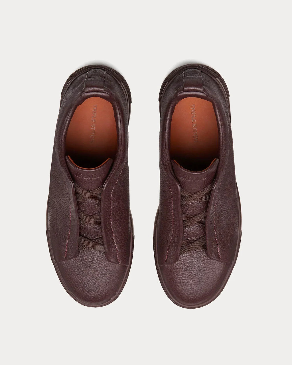Zegna - Triple Stitch Deerskin Dark Burgundy Slip On