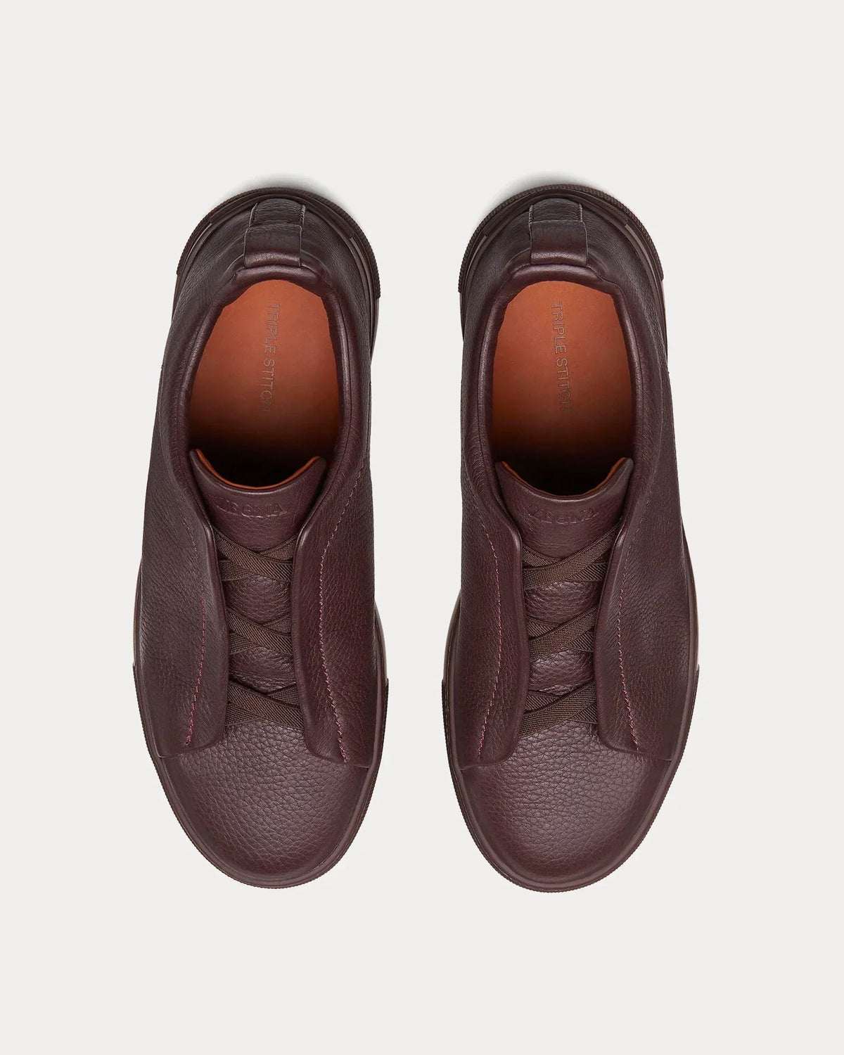 Zegna - Triple Stitch Deerskin Dark Burgundy Slip On
